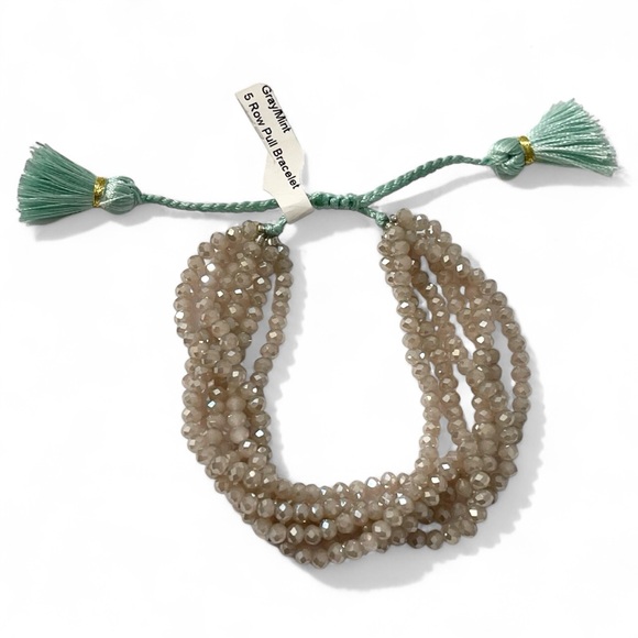 ❤️ NWT! Shimmery Moonstone 5-Strand Pull Tie Bracelet - Picture 4 of 4